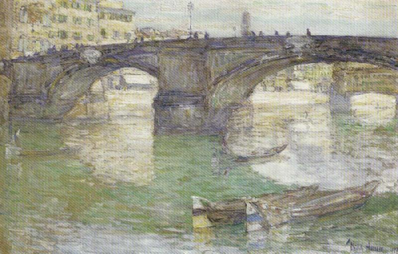 Childe Hassam Ponte Santa Trinita,Florence France oil painting art